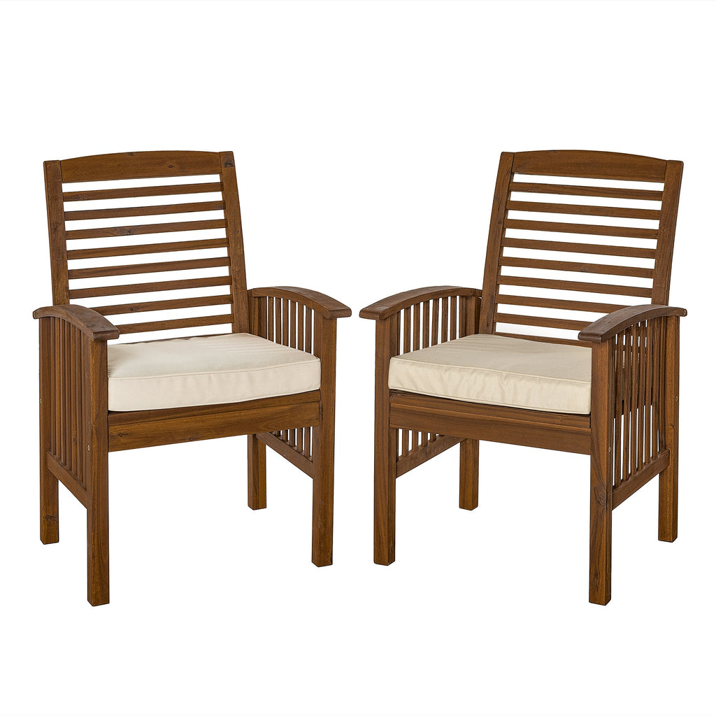 Chaises de patio d'extérieur Midland avec coussins, lot de 2