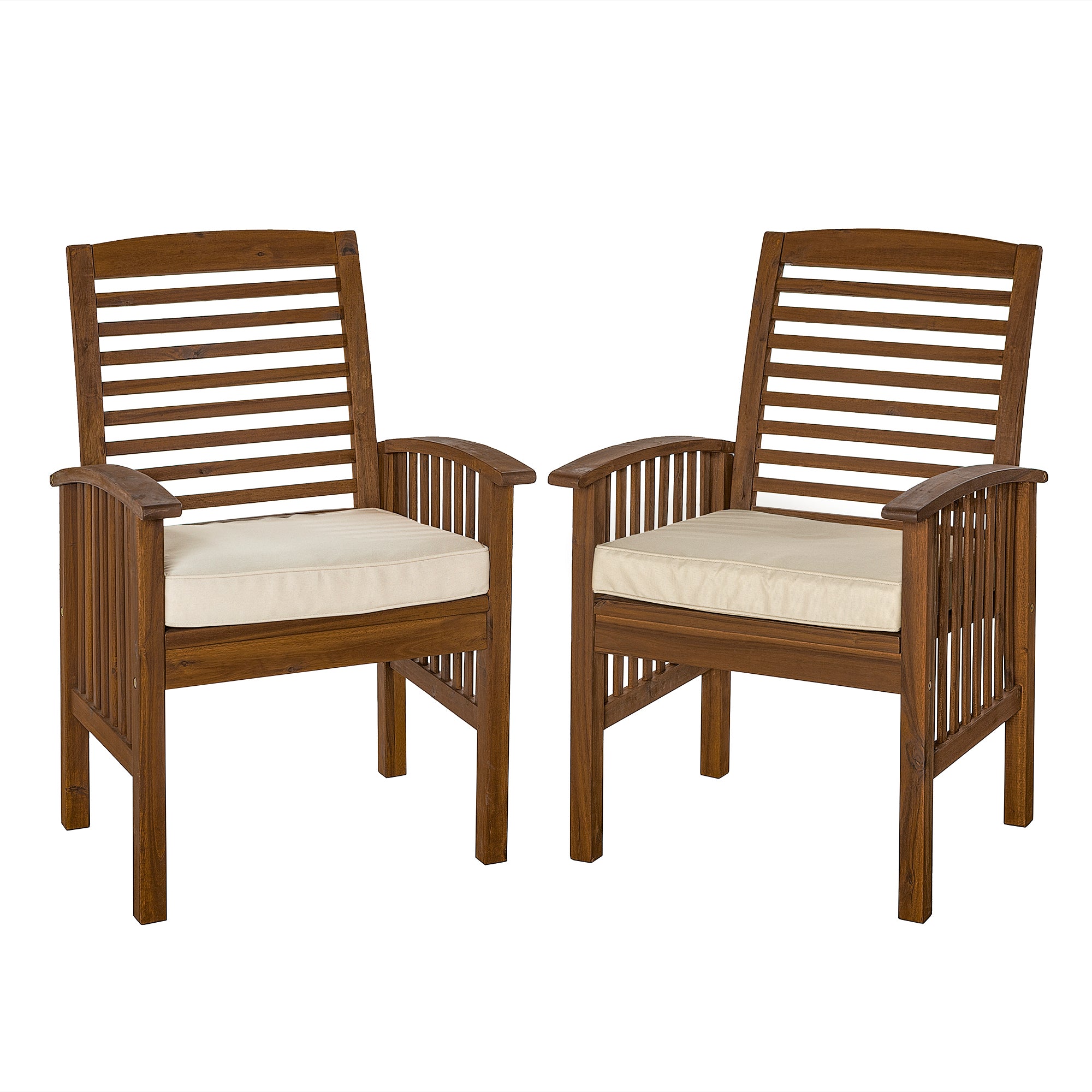 Chaises de patio d'extérieur Midland avec coussins, lot de 2