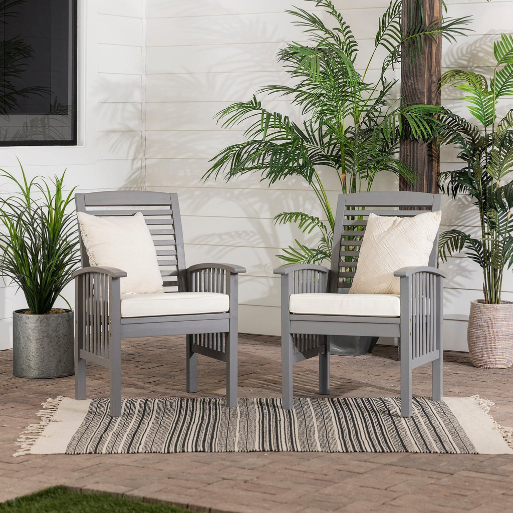 Chaises de patio d'extérieur Midland avec coussins, lot de 2