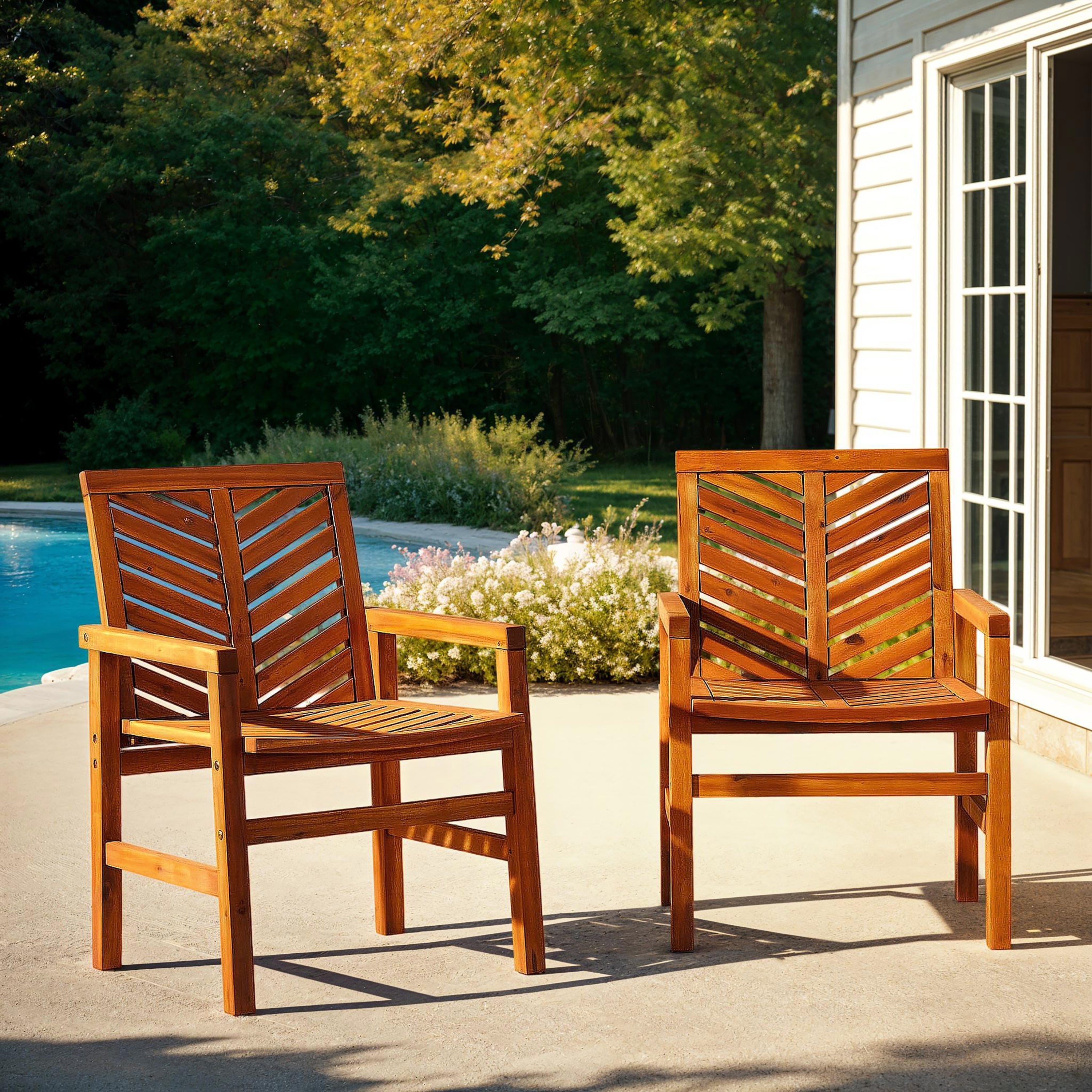 Chaises de patio en bois Vincent, ensemble de 2