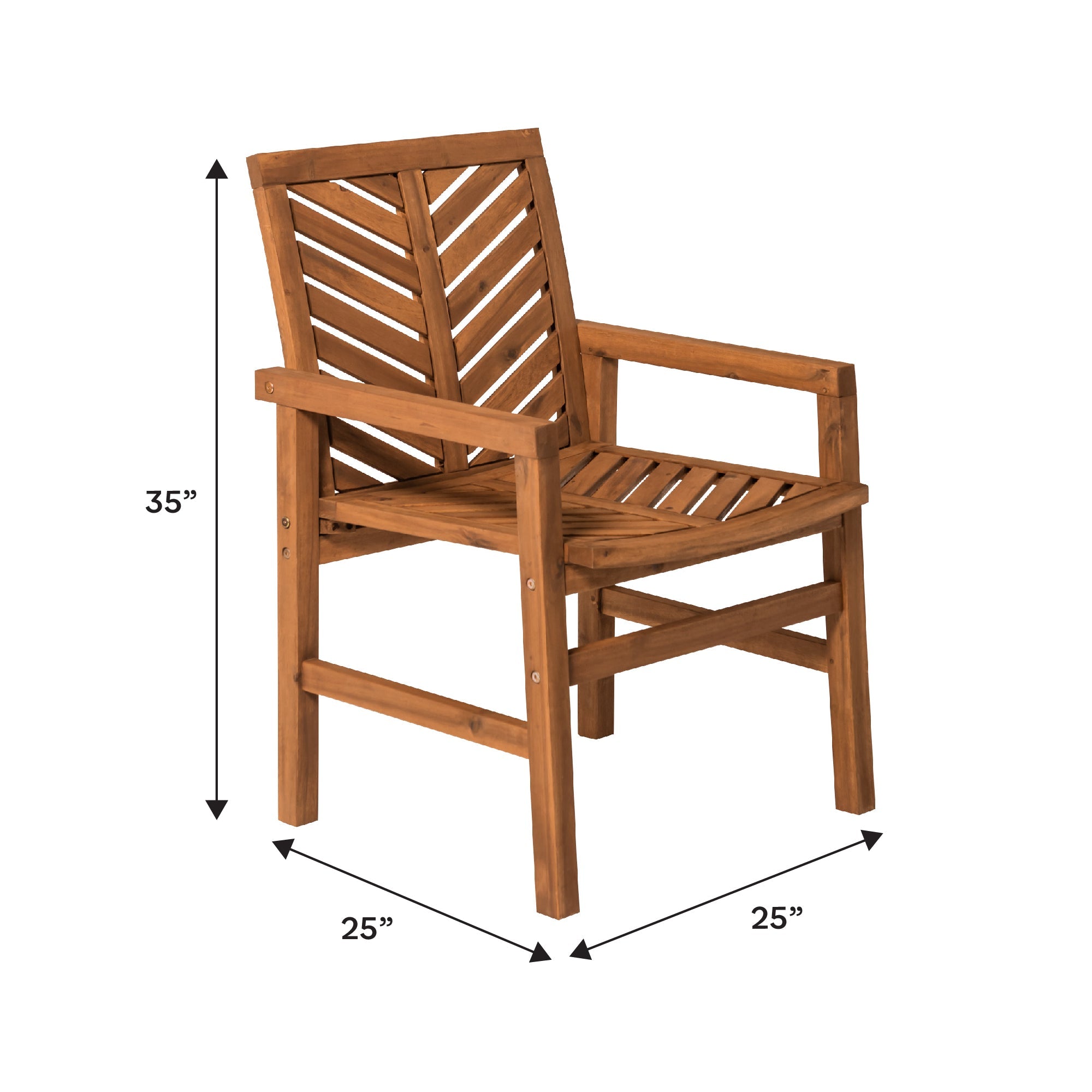 Chaises de patio en bois Vincent, ensemble de 2