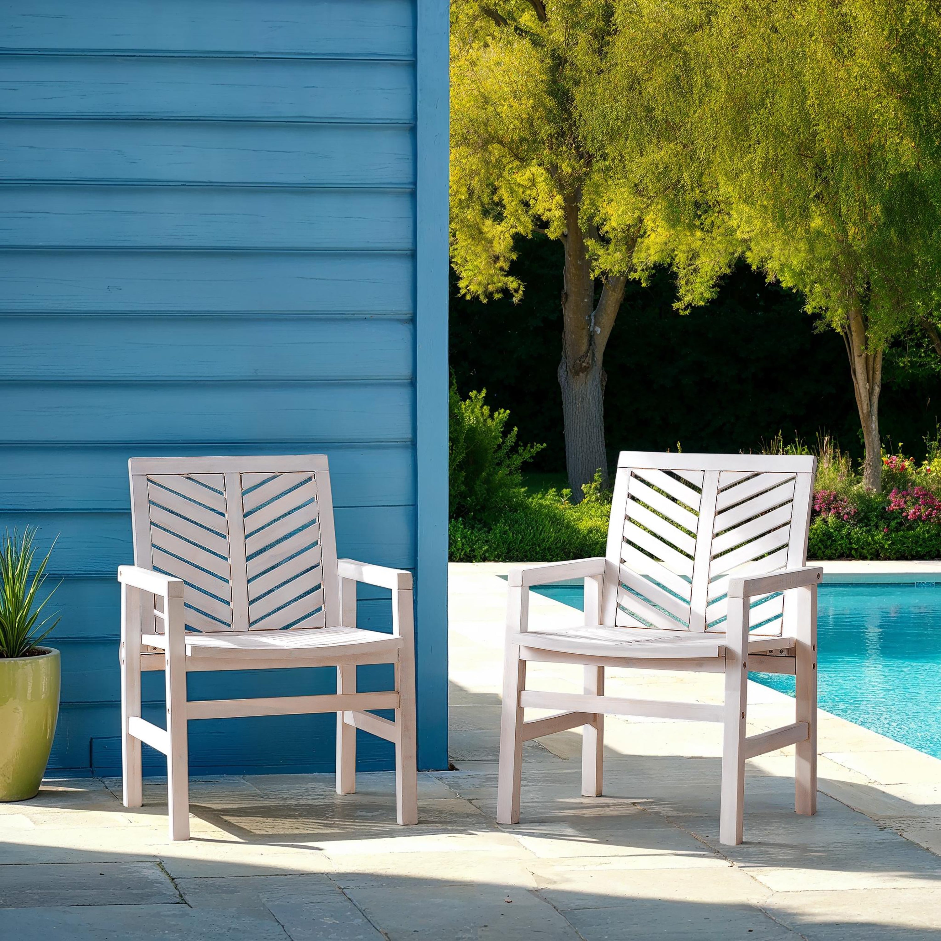 Chaises de patio en bois Vincent, ensemble de 2