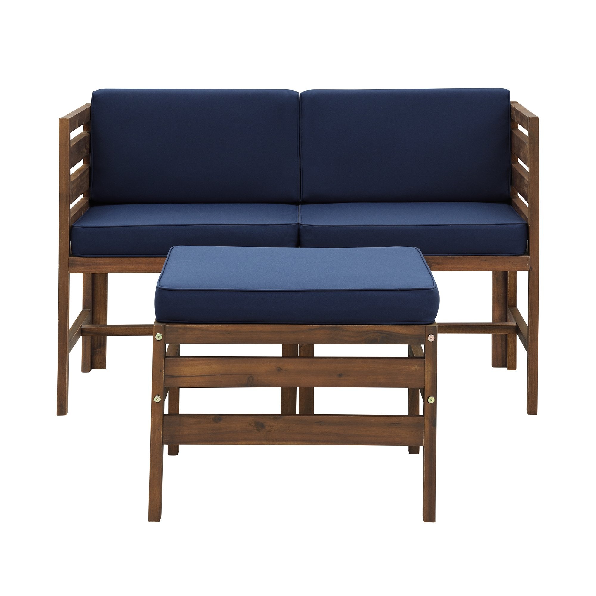 Ensemble de 3 chaises et repose-pieds modulaires Sanibel en acacia