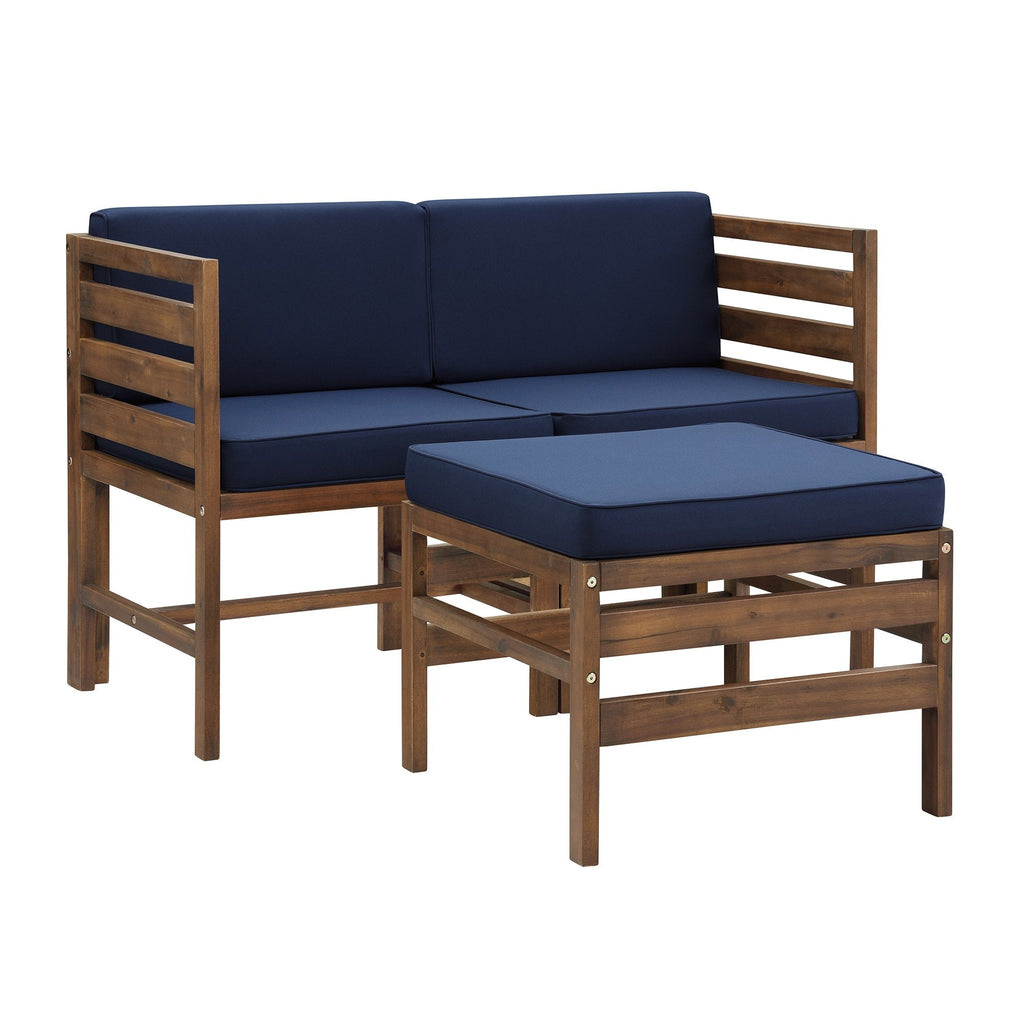 Ensemble de 3 chaises et repose-pieds modulaires Sanibel en acacia