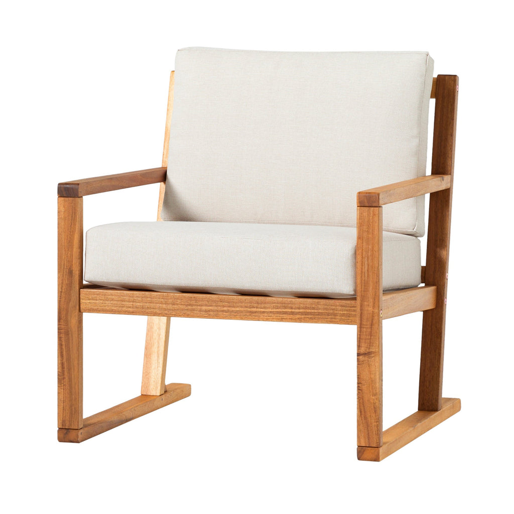 Fauteuil club d'extérieur moderne Prenton en bois massif