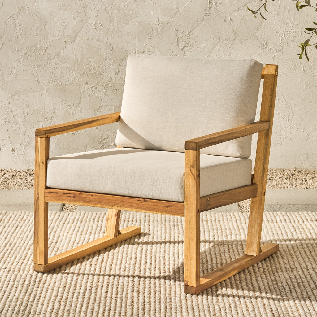 Fauteuil club d'extérieur moderne Prenton en bois massif