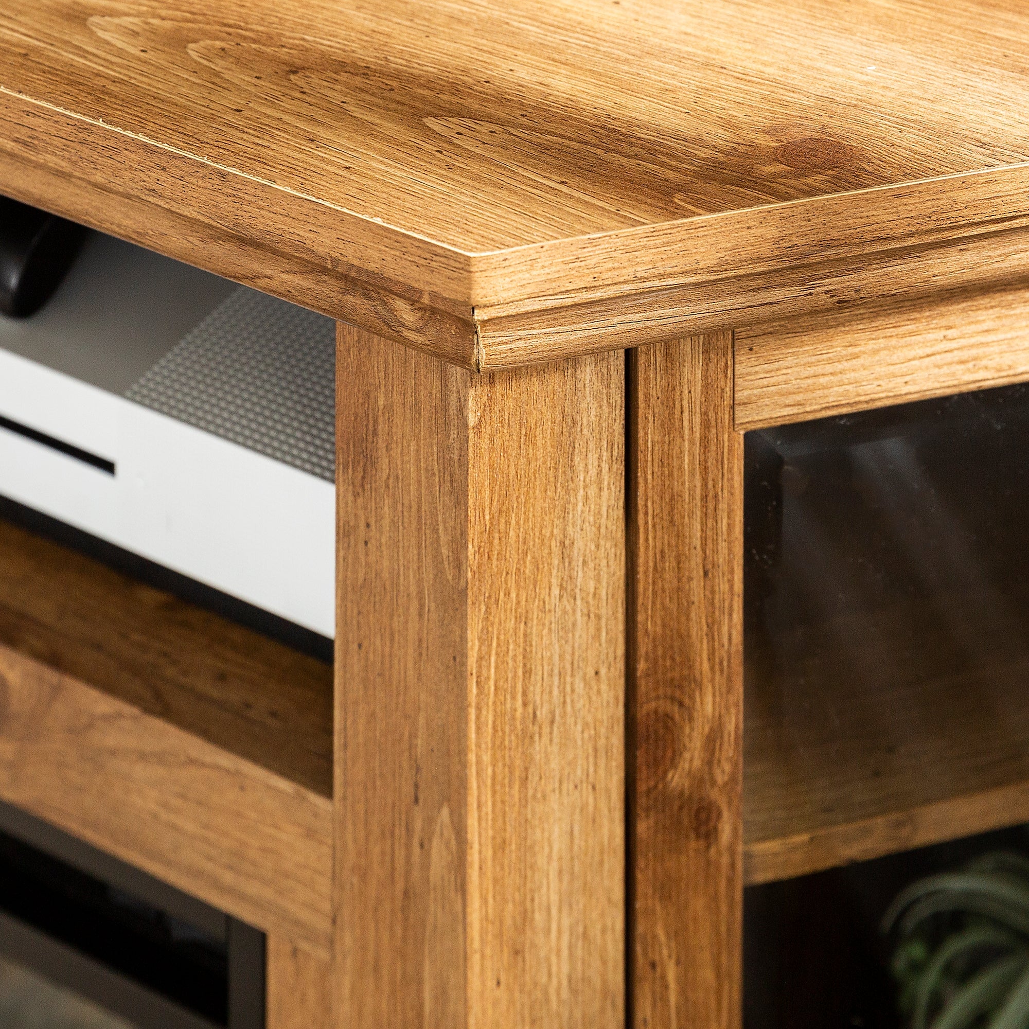 Meuble TV d'angle avec cheminée en bois Barn 48