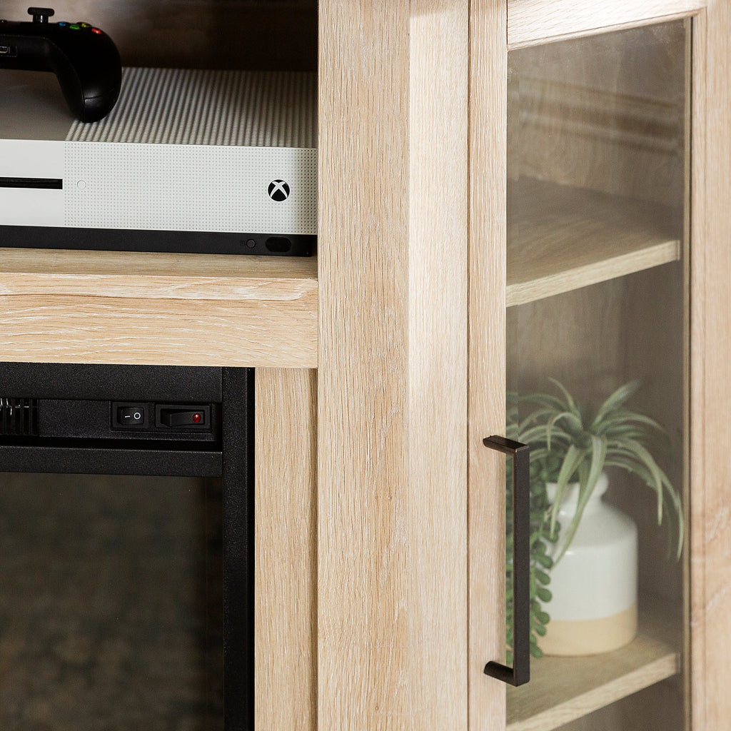 Meuble TV d'angle avec cheminée en bois Barn 48