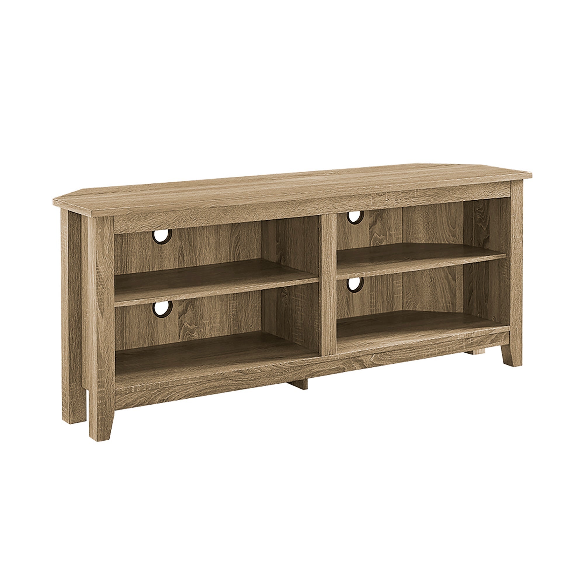 Meuble TV d'angle en bois de style transitionnel 58