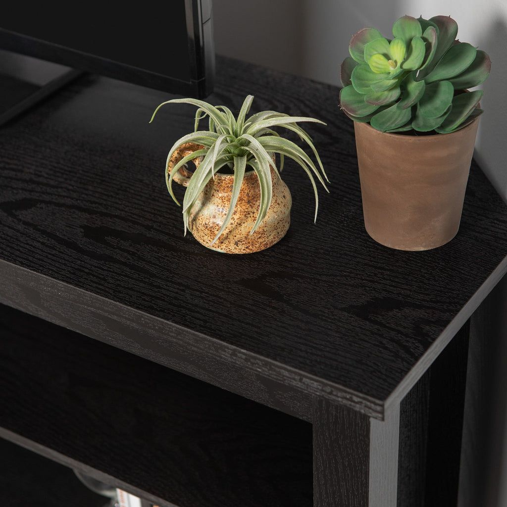 Meuble TV d'angle en bois de style transitionnel 58