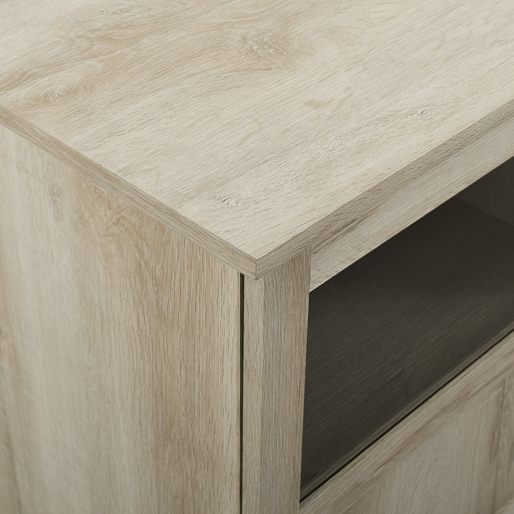 Meuble TV Goodwin 70 avec portes à 4 panneaux en verre et bois