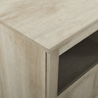 Meuble TV Goodwin 70 avec portes à 4 panneaux en verre et bois