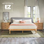 Tête de lit rembourrée contemporaine Annette, cadre de lit en bois courbé