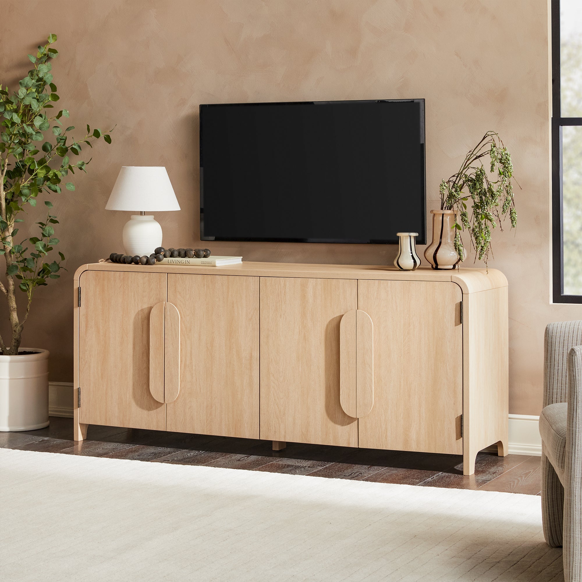 Buffet et meuble TV Chantelle Modern Curved, style moderne, avec courbes harmonieuses