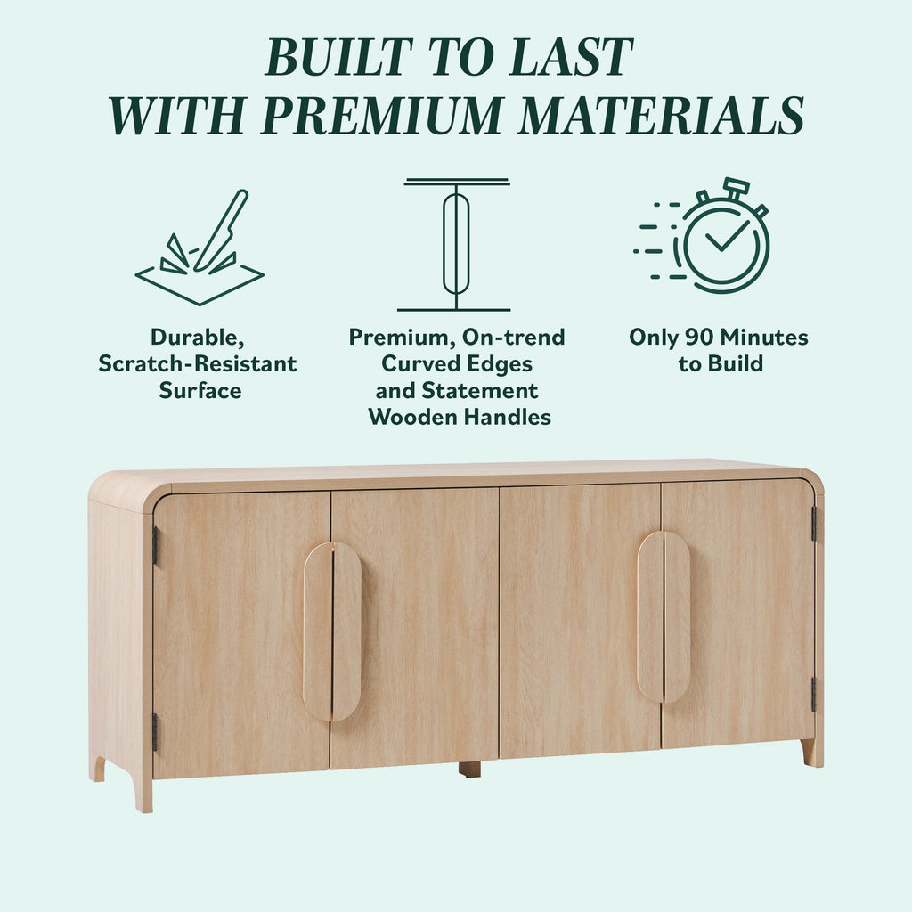 Buffet et meuble TV Chantelle Modern Curved, style moderne, avec courbes harmonieuses