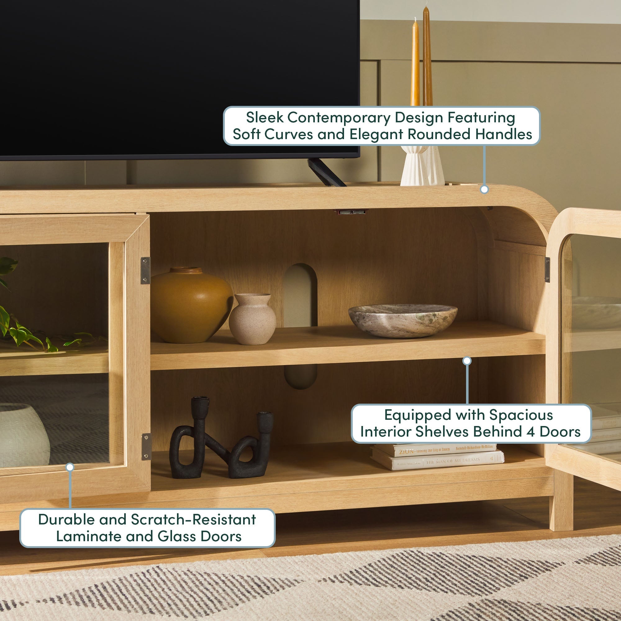 Support TV Chantelle Modern Curve facile à assembler