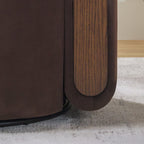 Fauteuil d'appoint pivotant Chantelle, moderne et capitonné, en forme de tonneau