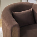 Fauteuil d'appoint pivotant Chantelle, moderne et capitonné, en forme de tonneau