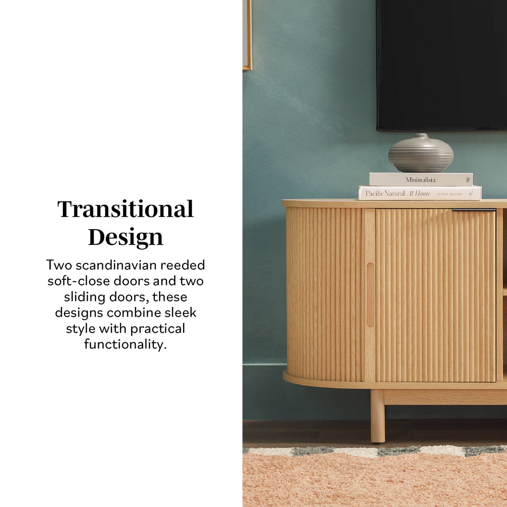 Meuble TV moderne Chloé à cannelures