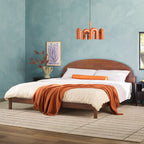 Lit Elias en bois massif avec tête de lit arquée