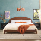 Lit Elias en bois massif avec tête de lit arquée