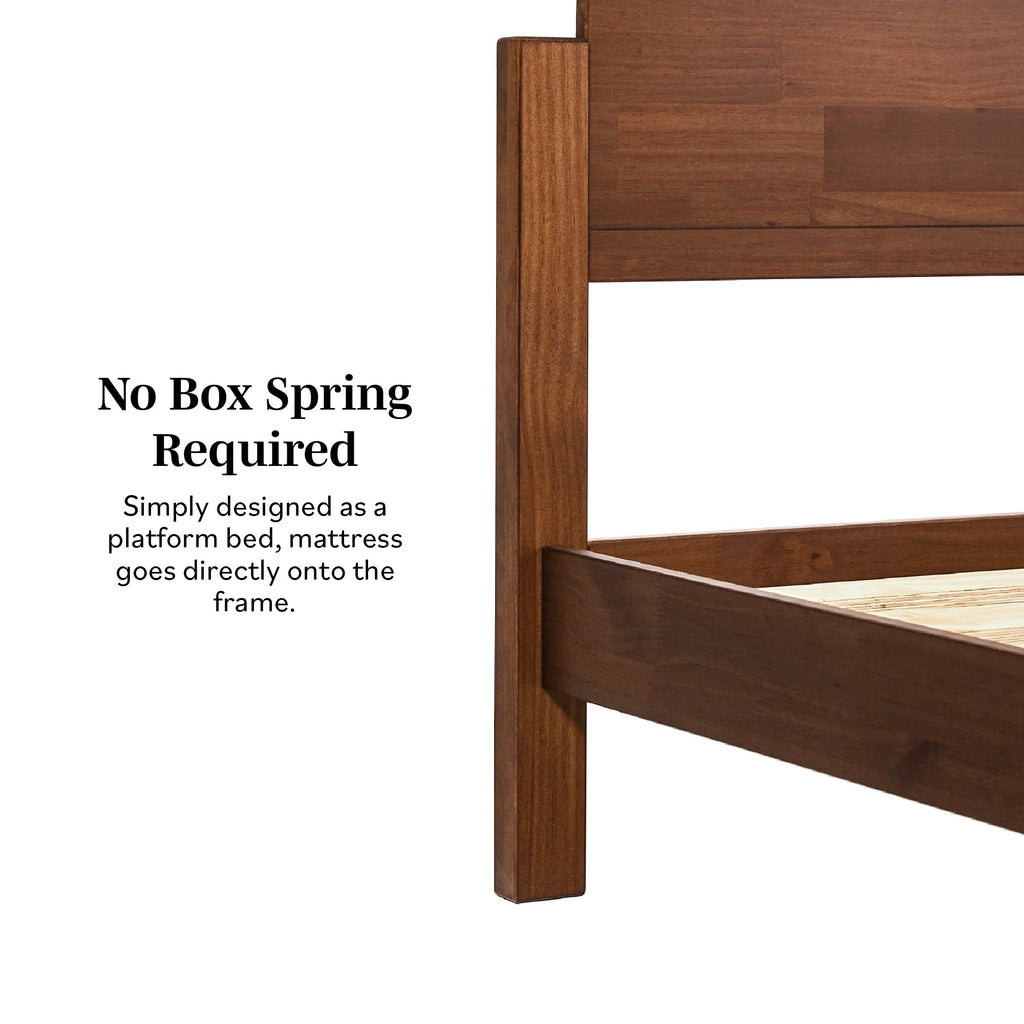 Lit Elias en bois massif avec tête de lit arquée