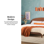 Lit Elias en bois massif avec tête de lit arquée