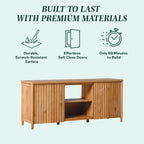 Meuble TV Flynn de style scandinave cannelé avec rangement