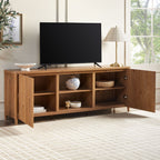 Meuble TV Flynn de style scandinave cannelé avec rangement