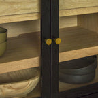 Buffet/meuble TV Harlow traditionnel à porte vitrée, montage facile