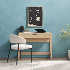 Bureau assis-debout Holmes, style scandinave moderne, à dossier cannelé