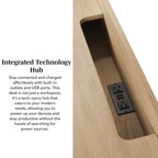 Bureau Holmes moderne de style scandinave cannelé avec rangement et port USB