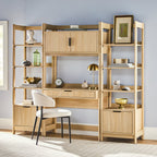 Bureau Holmes moderne de style scandinave cannelé avec rangement et port USB