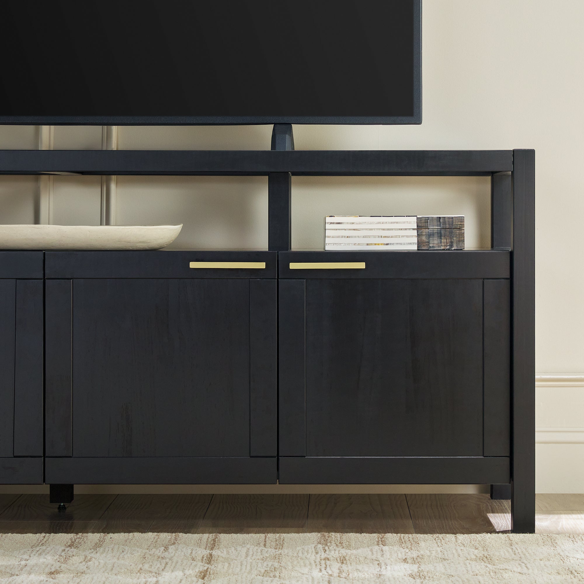 Meuble TV moderne Isla avec plateau en verre