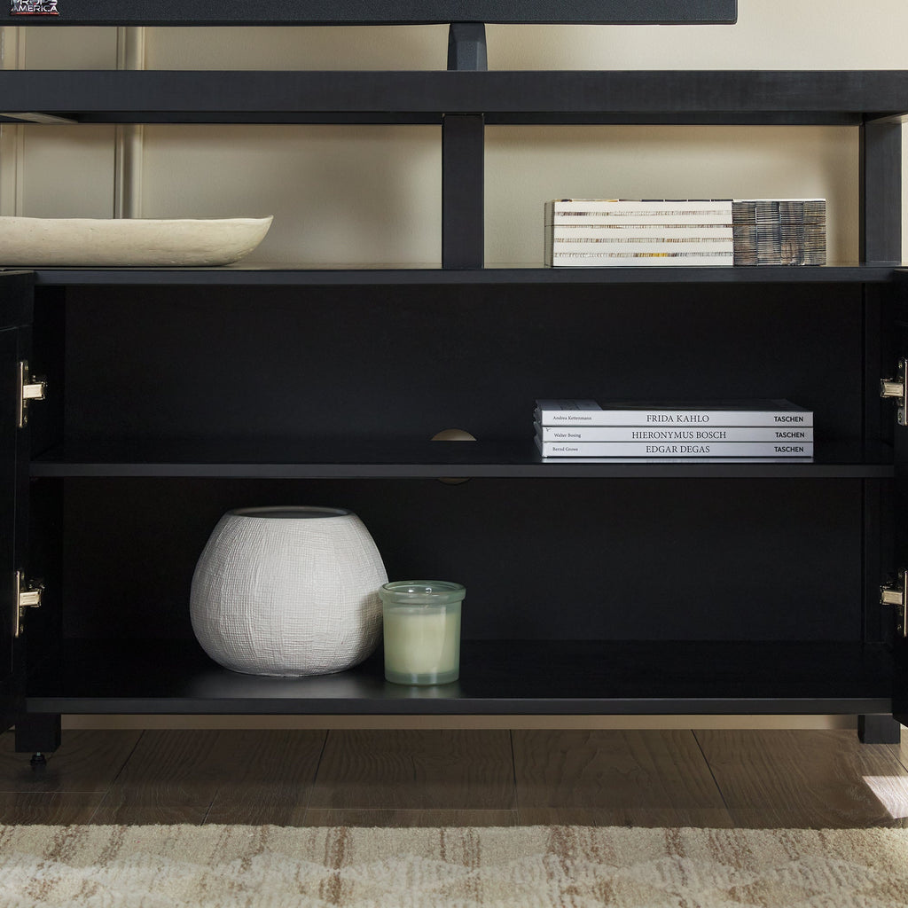 Meuble TV moderne Isla avec plateau en verre