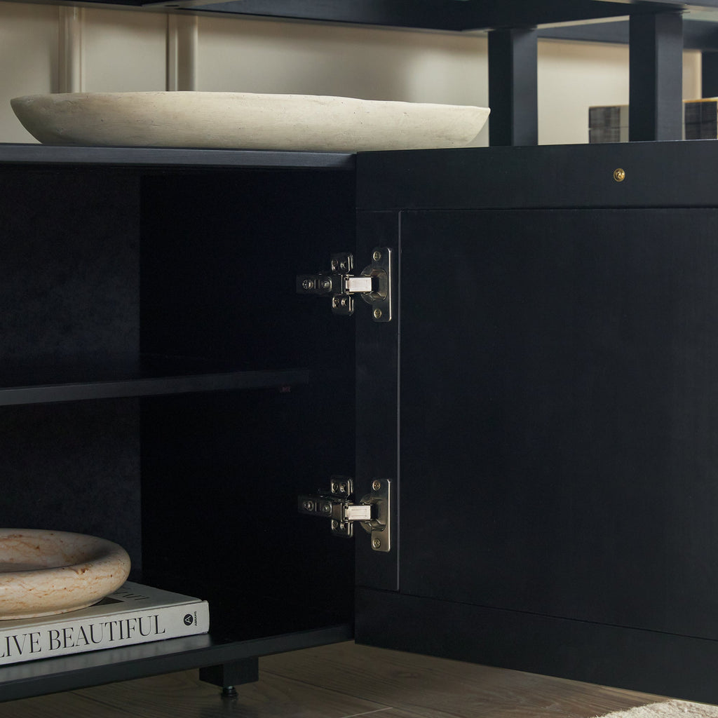 Meuble TV moderne Isla avec plateau en verre