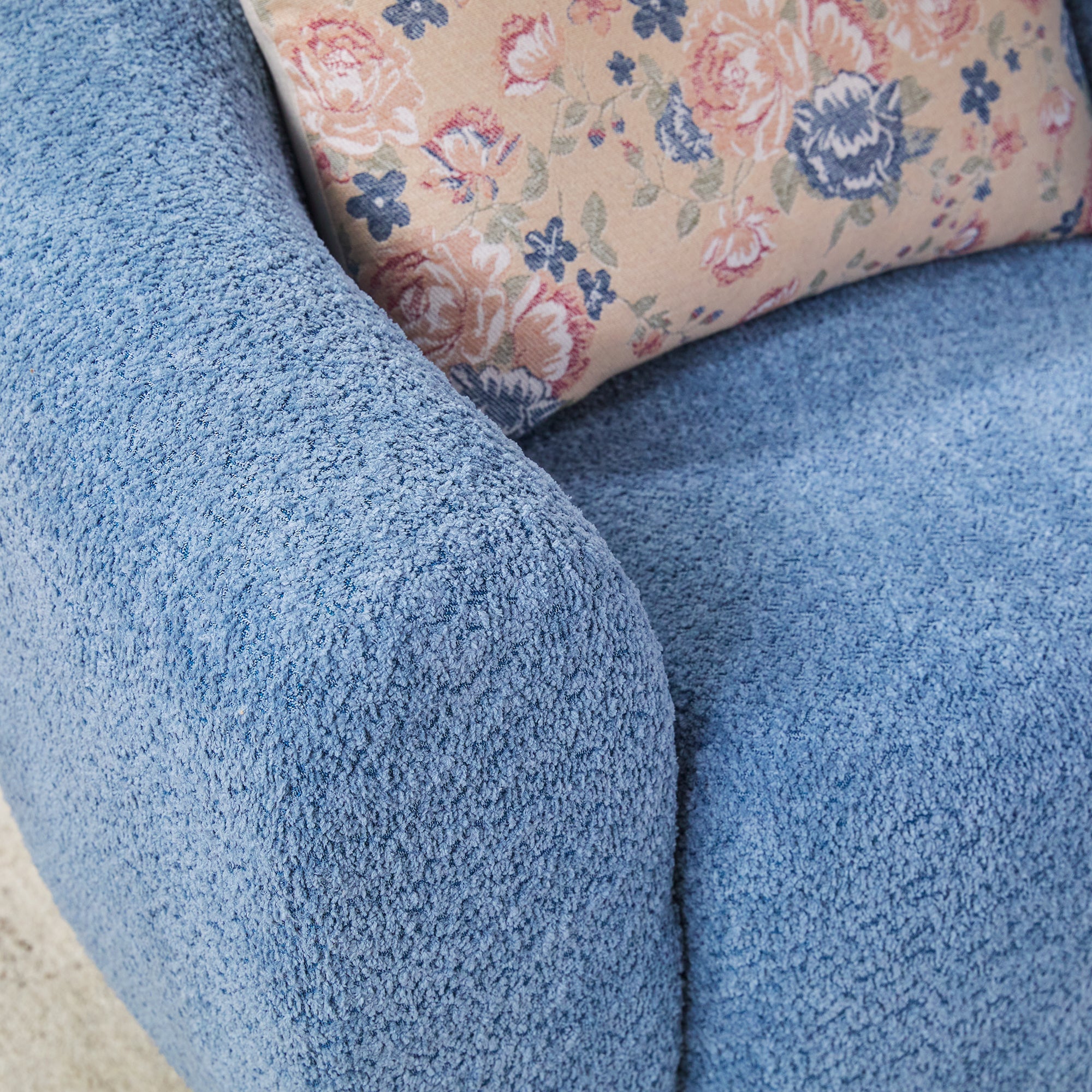 Ensemble fauteuil d'appoint rembourré Linley Contemporary Boucl¨¦ avec repose-pieds