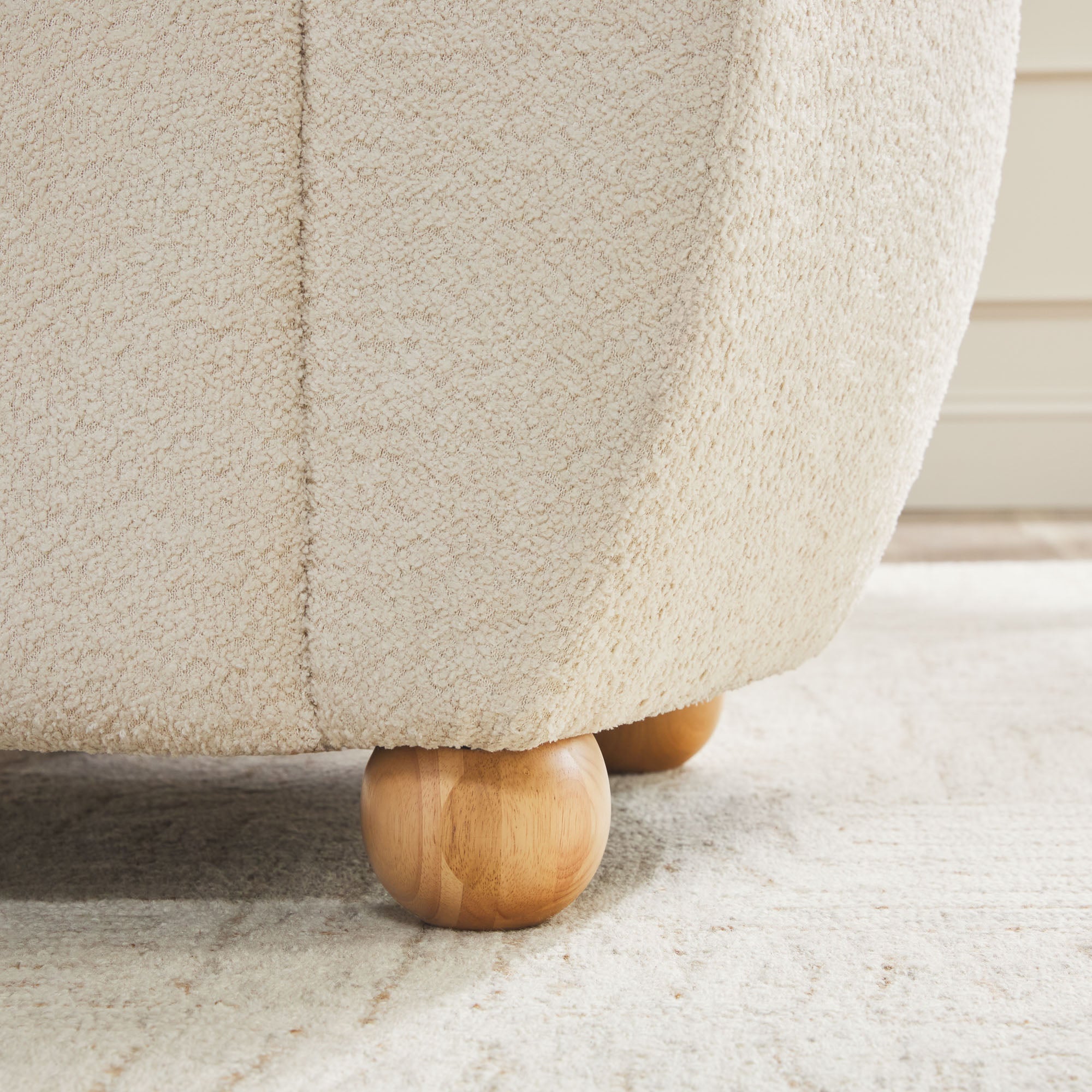 Ensemble fauteuil d'appoint rembourré Linley Contemporary Boucl¨¦ avec repose-pieds