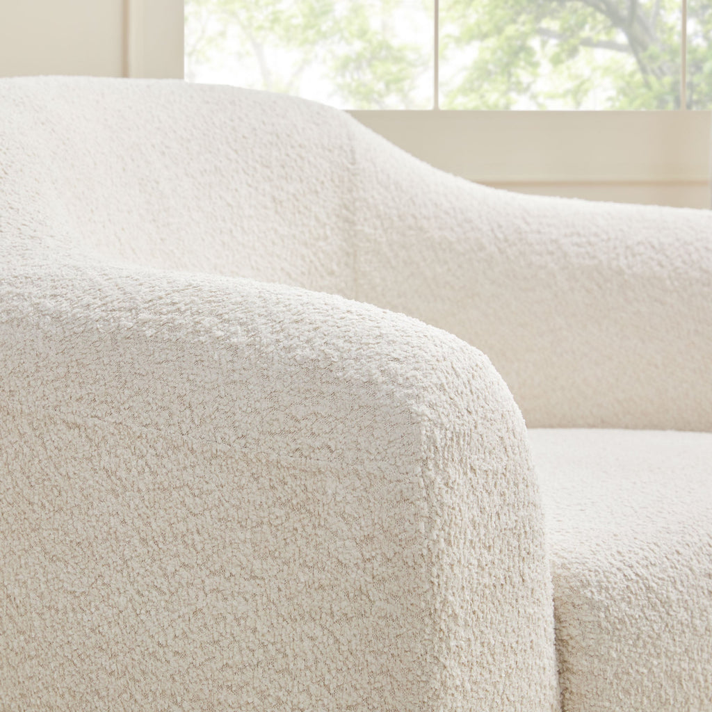 Ensemble fauteuil d'appoint rembourré Linley Contemporary Boucl¨¦ avec repose-pieds