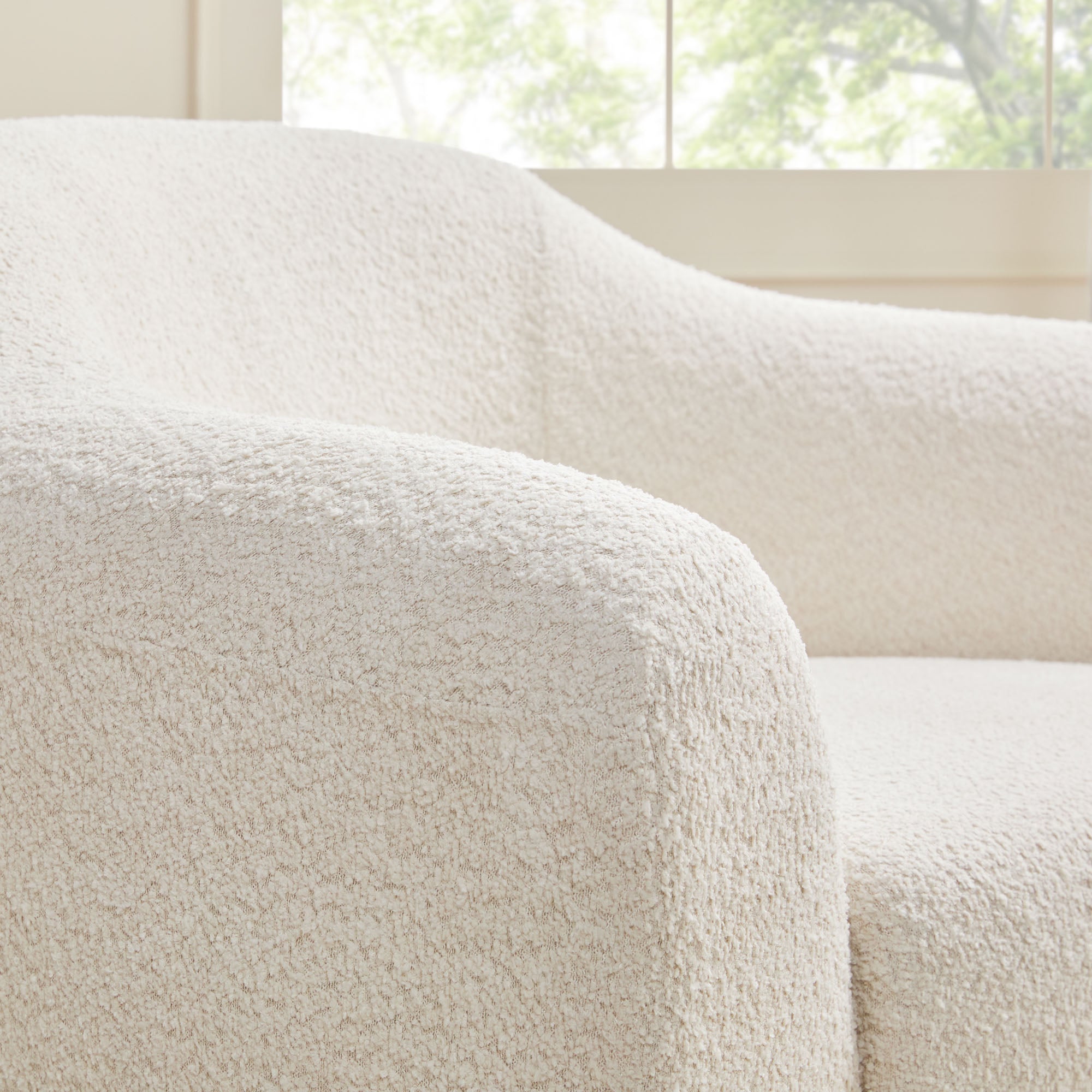 Ensemble fauteuil d'appoint rembourré Linley Contemporary Boucl¨¦ avec repose-pieds