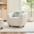 Ensemble fauteuil d'appoint rembourré Linley Contemporary Boucl¨¦ avec repose-pieds
