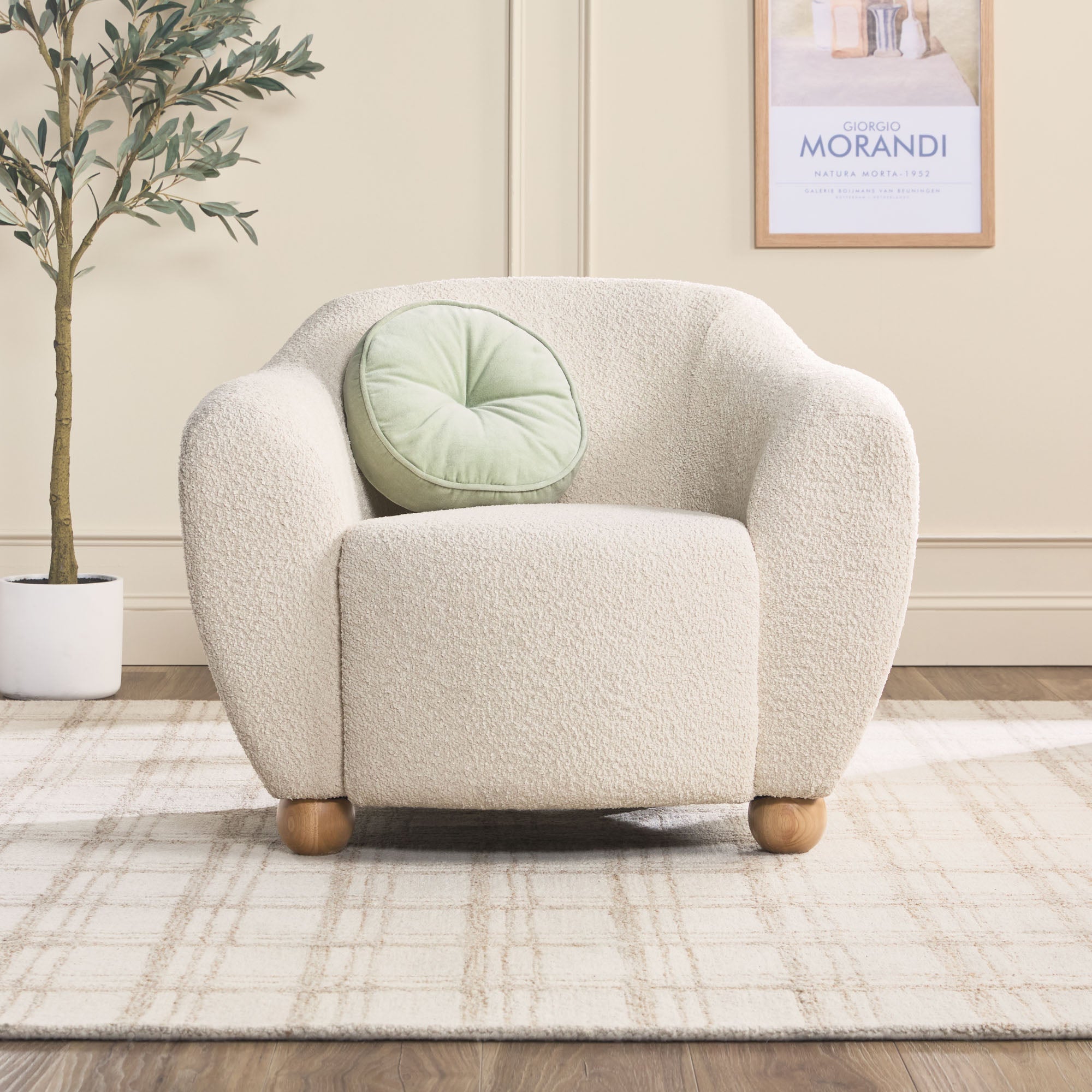Fauteuil d'appoint rembourré Linley Contemporary Boucle, montage facile