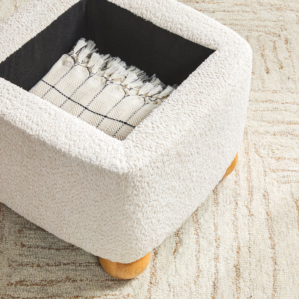 Ensemble fauteuil d'appoint rembourré Linley Contemporary Boucl¨¦ avec repose-pieds