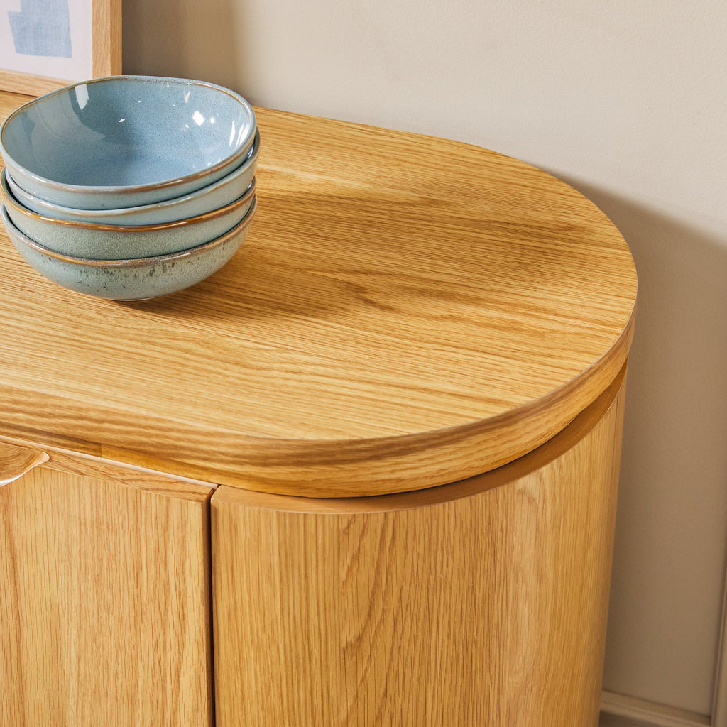 Buffet/meuble TV Maya moderne en bois courbé 70 cm