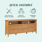 Buffet/meuble TV Nash 65 style ferme moderne rustique en chêne