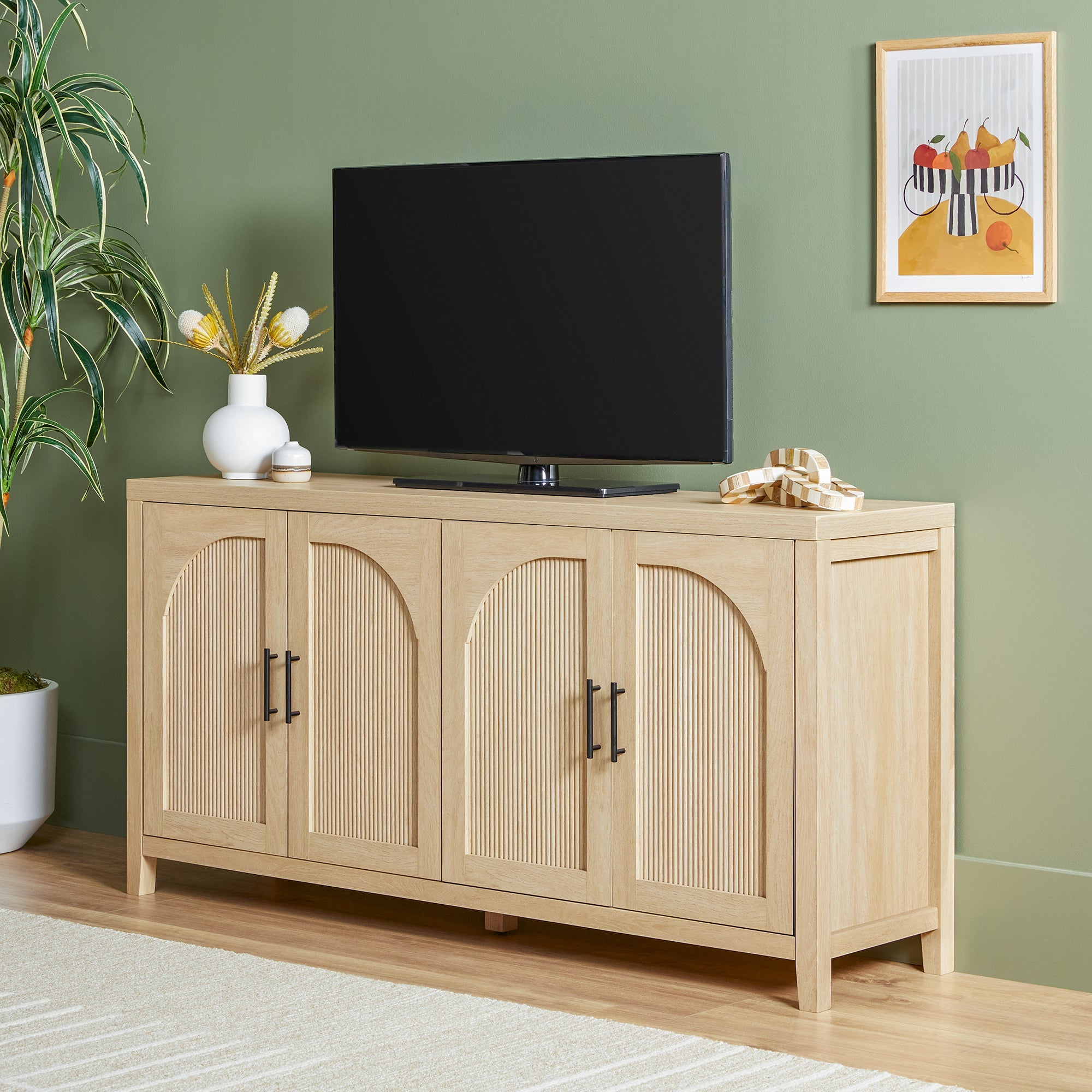 Buffet / meuble TV moderne en roseau Sasha
