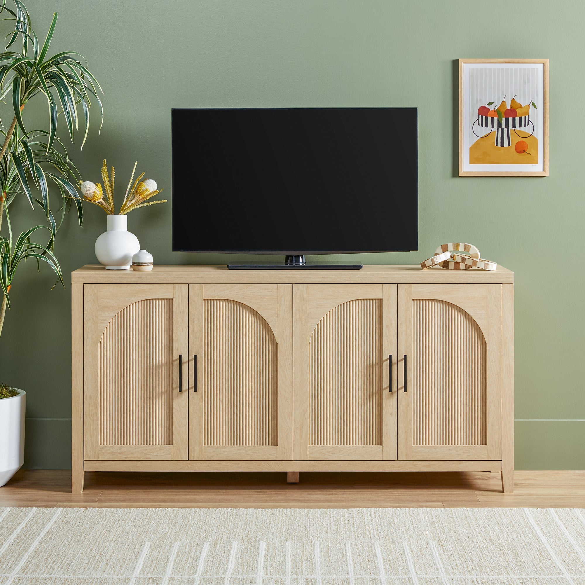 Buffet / meuble TV moderne en roseau Sasha