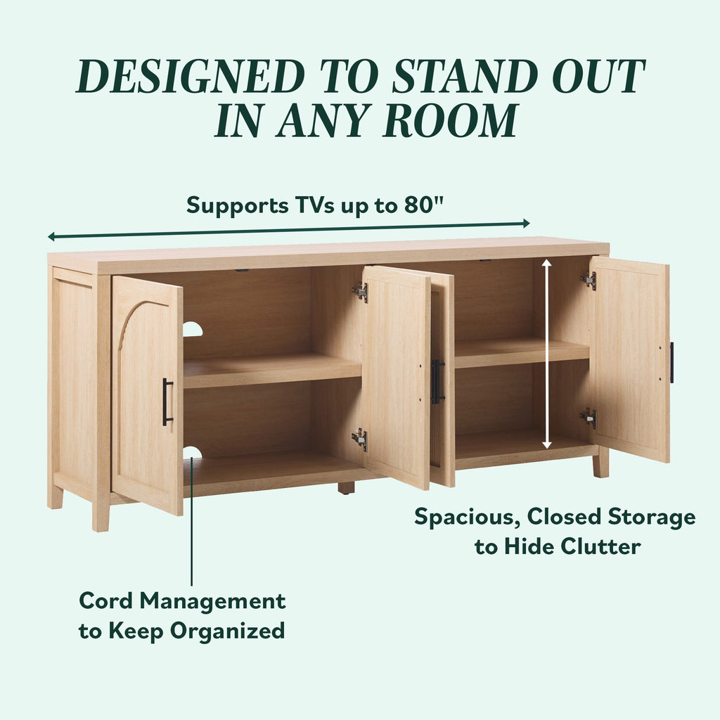 Buffet / meuble TV moderne en roseau Sasha