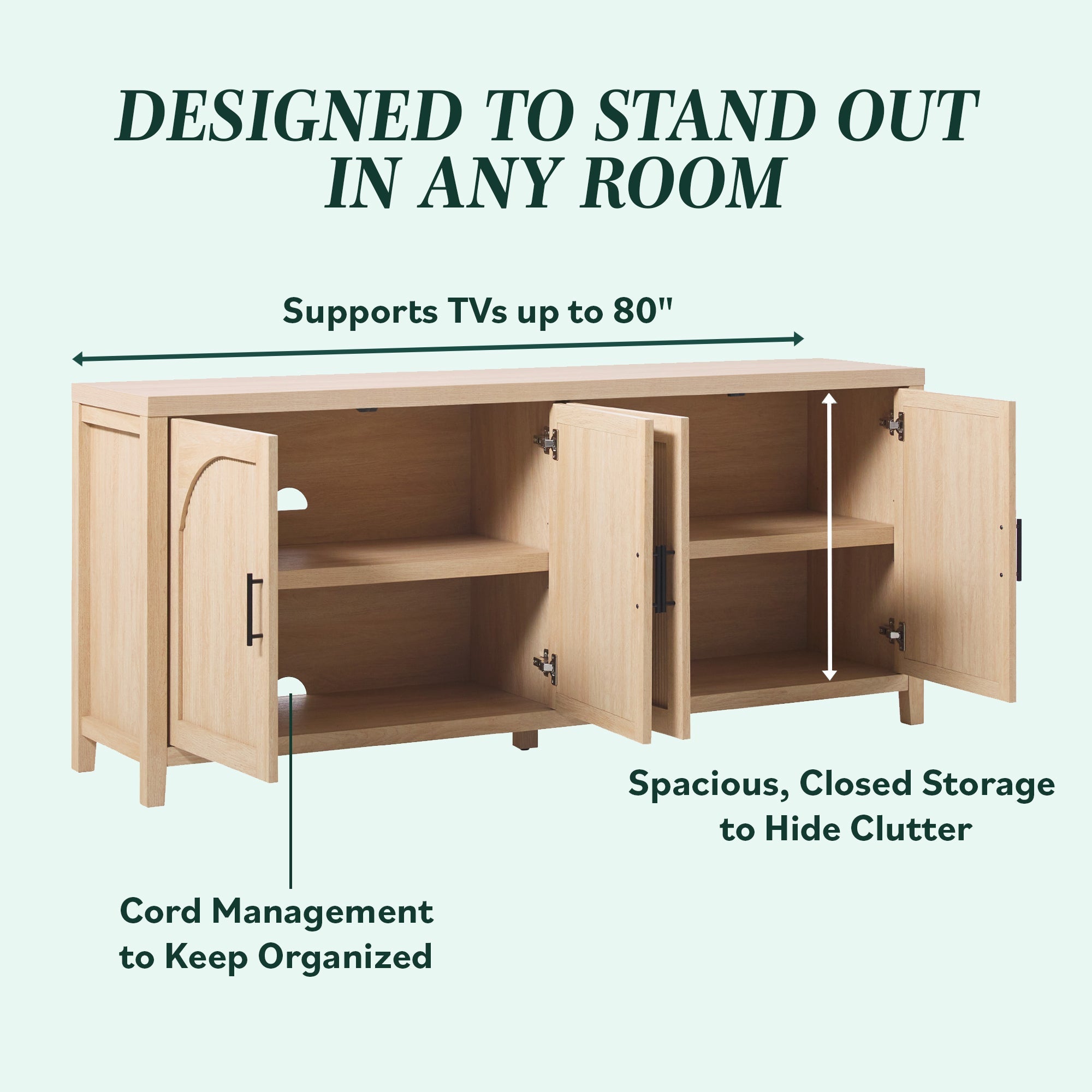 Buffet / meuble TV moderne en roseau Sasha