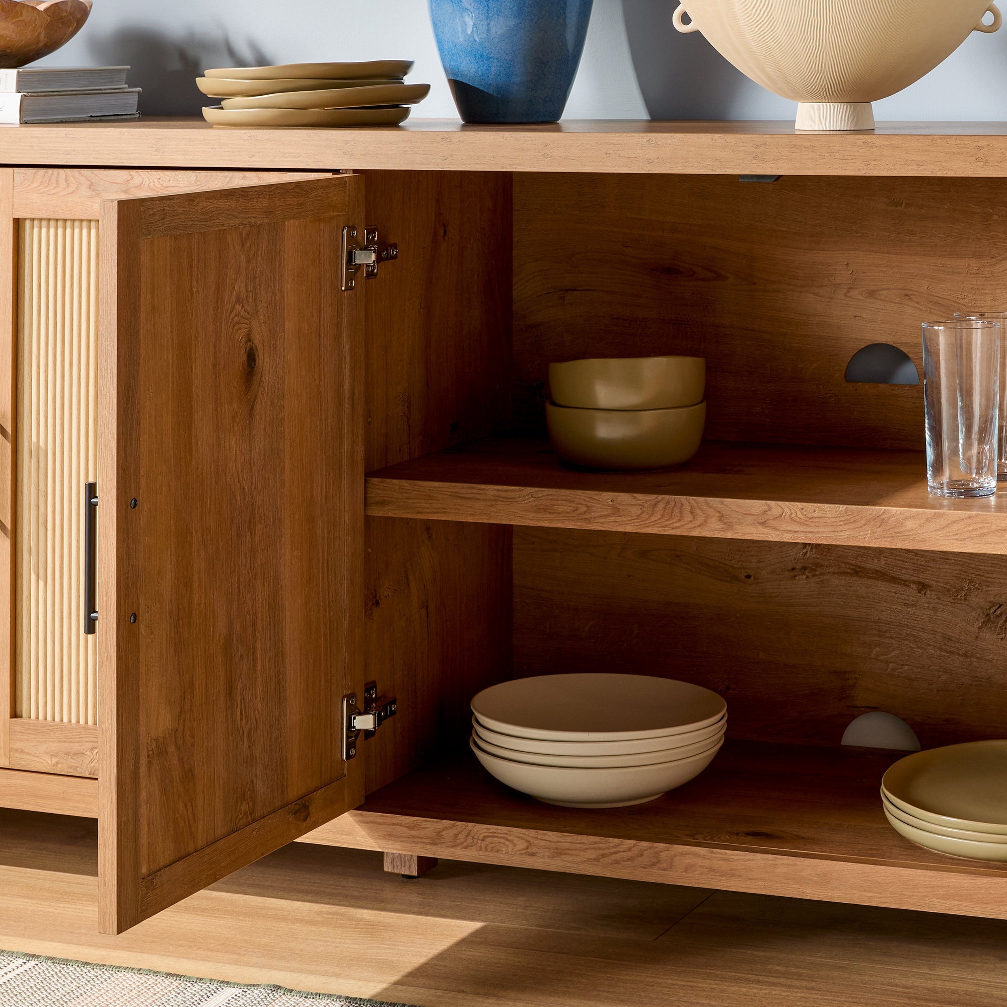 Buffet / meuble TV moderne en roseau Sasha